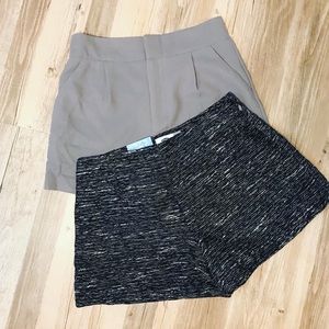 High waist dressy short bundle gray black white tweed sz 4